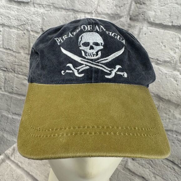 Pirate Of Antigua Embroidered Cap Men's One Size Adjustable Hat Skull Swords - Picture 2 of 7